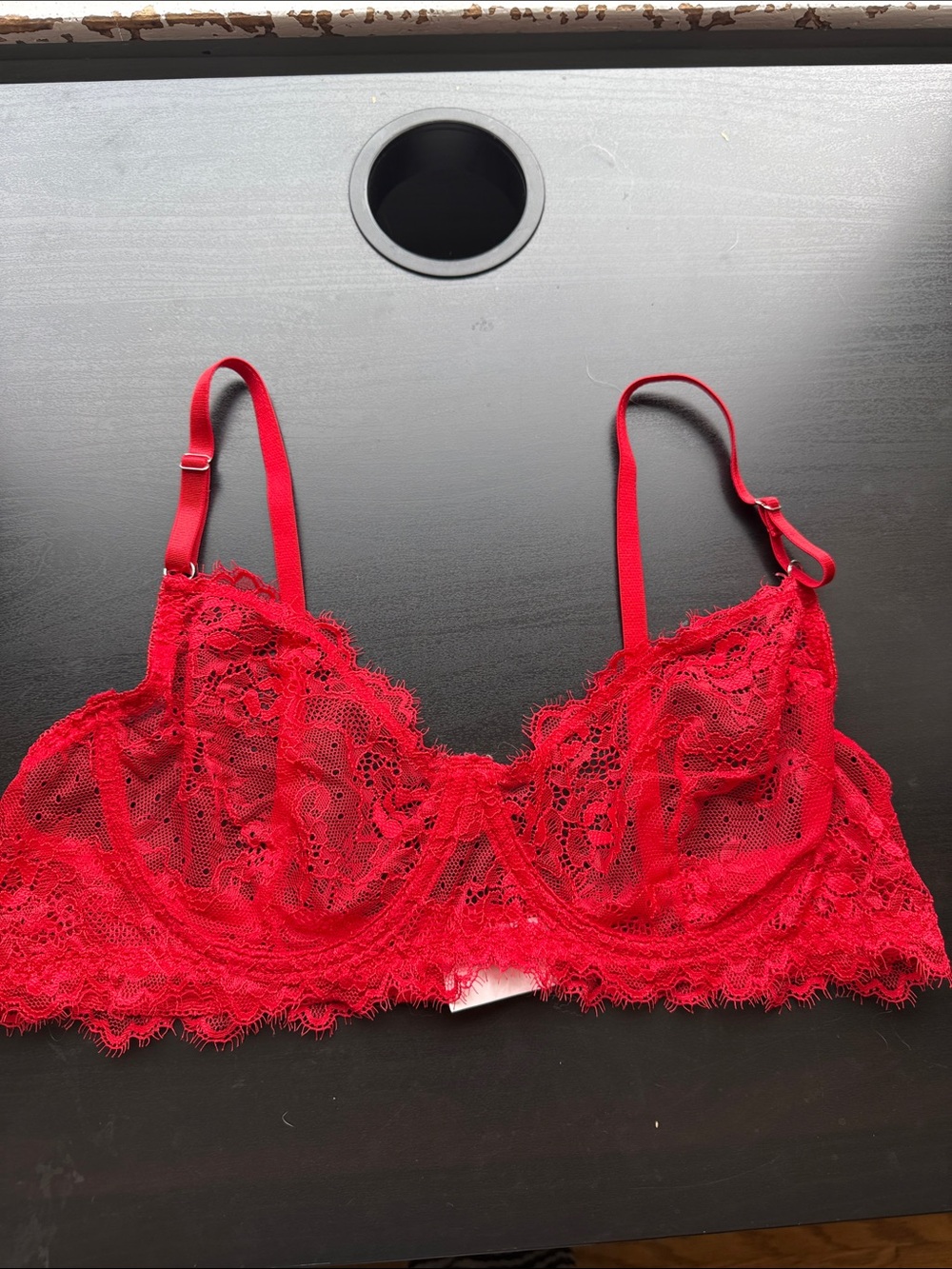 Red Lace Unlined Underwire Bralette - Women’s Intimates